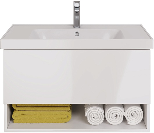 Dreja Тумба с раковиной Perfecto 90 подвесная белая – фотография-4